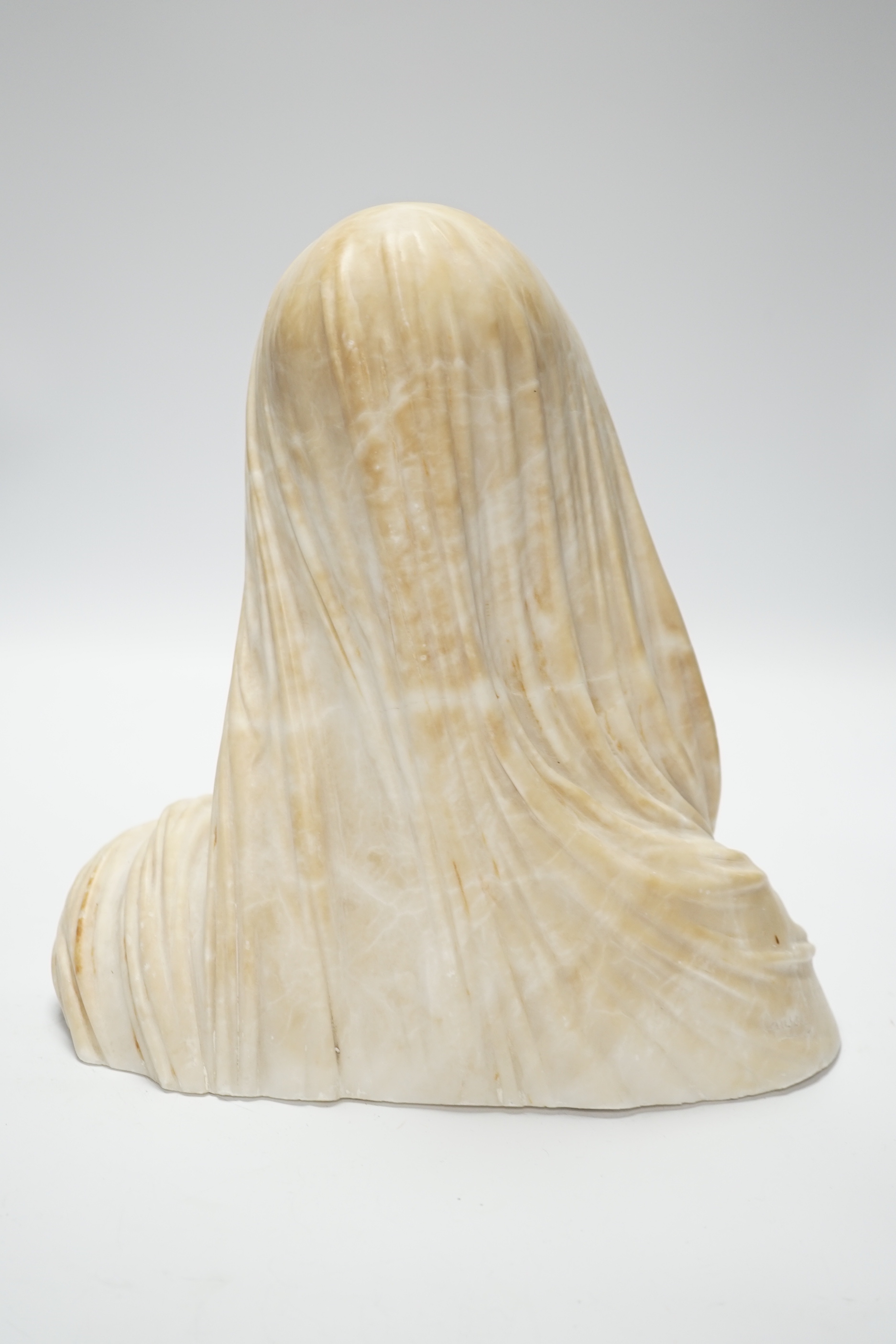 Julien Caussé (1869-1914). A carved alabaster bust of a lady, 26cm